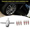 1set Automobile Tire Valve Core Wrench Set Four In One Valve Stem Repair, Installation And Removal Tool Cleaning Tool