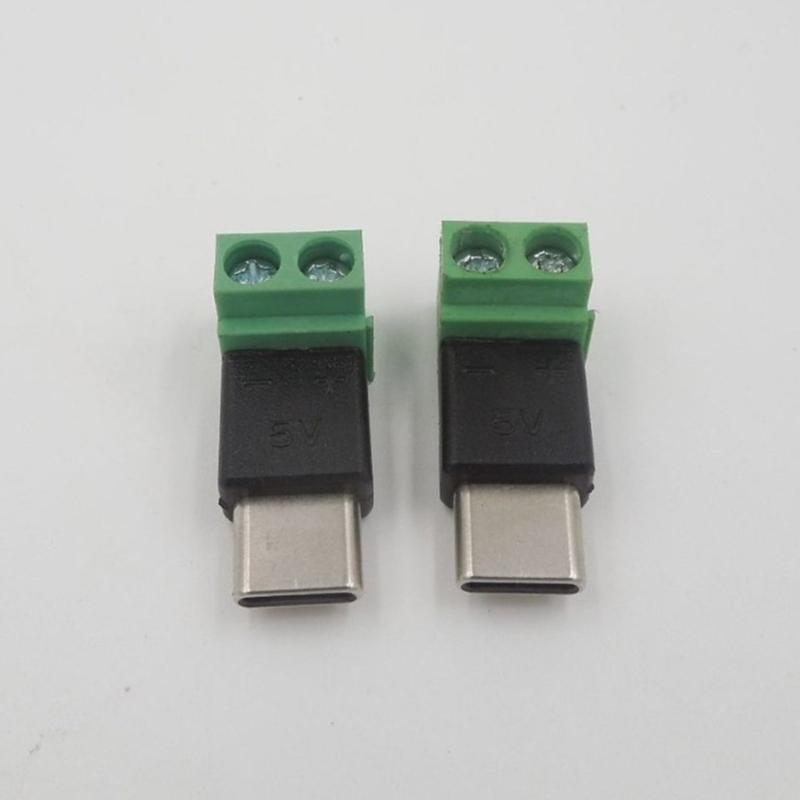 Universal Type C to 2 Pin 5V Solderless Connector Charging Adapter Head for Mobile Devices and Small Appliances