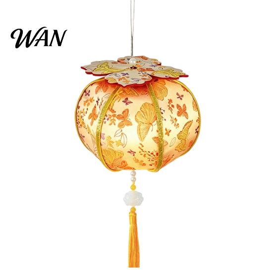 Team Building Art Project Spring Festival Lantern DIY Material Kit, Light Up Handmade Persimmon Shaped Hanfu Accessory Photo Prop with Tassel