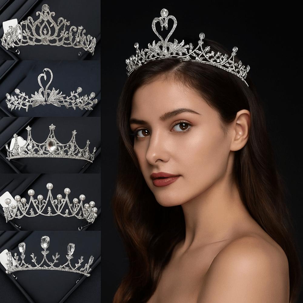 Классическая Корона Принцессы Свадебная Вечеринка Головной Убор Свадебный Свадебная Тиара из Хрусталя День Рождения