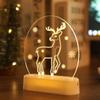 Christmas Decorations for Home Tree Elk Christmas 3D Acrylic USB Night Light Xmas Gift Navidad 2021 New Year Home Decore Garland