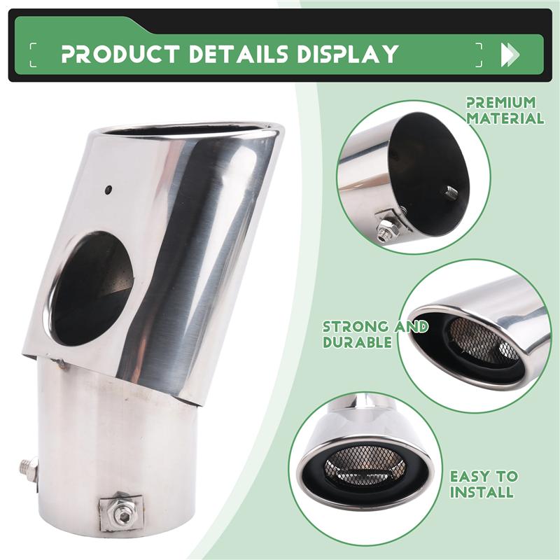 Accessories Fit For Crv Cr-V 2012 2013 2014 2015 Exhaust Muffler Tip Pipe Tailpipe Finisher End Trim Stainless Steel-M53K