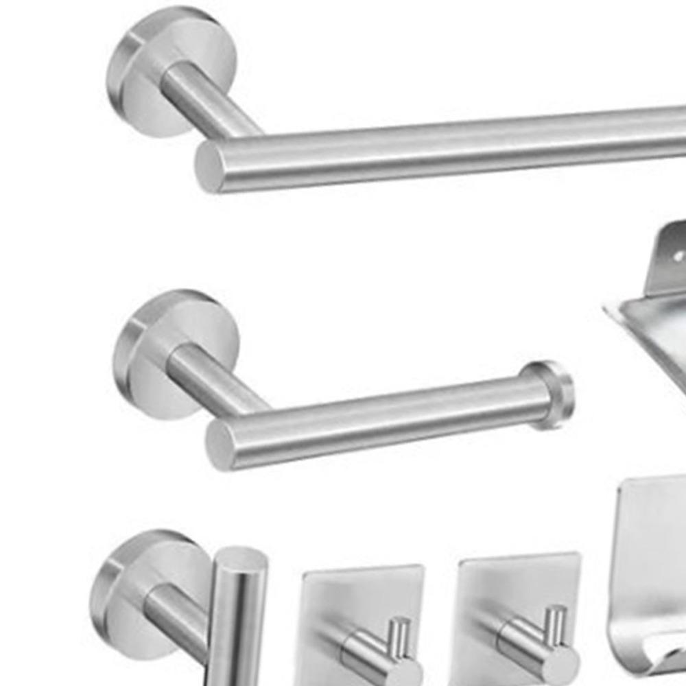 7 Piece SUS304 Stainless Steel Bathroom Hardware Kit Wall Mounted Towel Rack  Bathroom