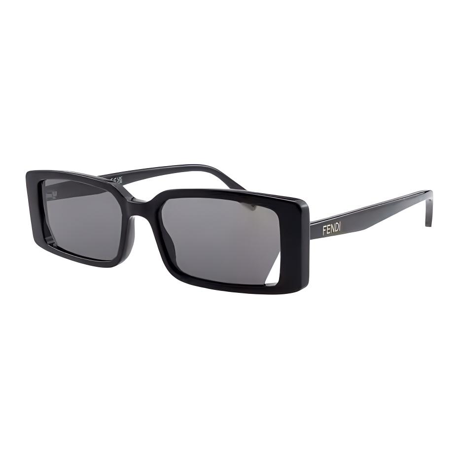 Fendi Full Frame Design Rectangular Sunglasses Unisex sunglasses Black FE40164I-5301A
