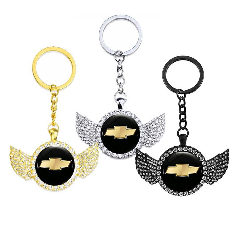 dbmxsr1 Diamond Car Badge Keyrings Fashion Key Chain Accessories for Chevrolet Captiva Spark Aveo Matiz Cruze S10 Sail Trax Tahoe Malibu