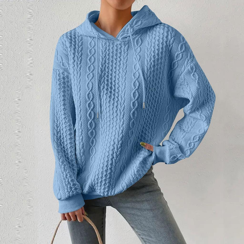 Женские толстовки с длинным рукавом, повседневные однотонные толстовки с капюшоном на шнурке для женщин, пуловер