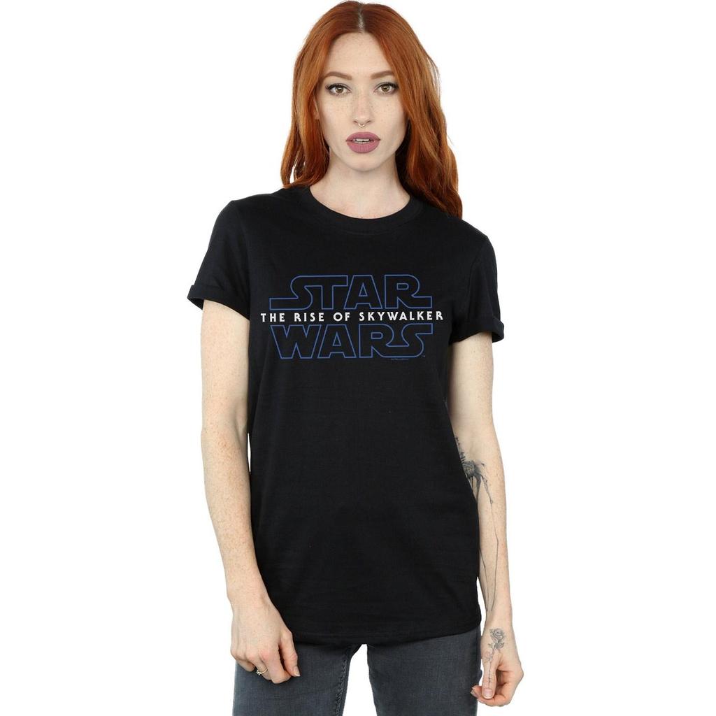 Star Wars The Rise Of Skywalker Womens/Ladies  Logo Cotton Boyfriend T-Shirt