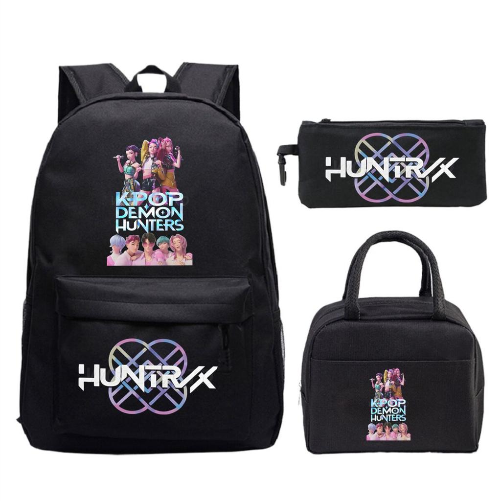 Kpop Demonunters Peripheral Children'S Backpack Elementary And Secondary School Bag Three-Piece Set