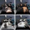 3D Pet Cat Bedding Set Bedroom Cat Pattern Quilt Cover Pillowcase Bedding Single Double Bed Full Size 2/3 Pieces Microfiber