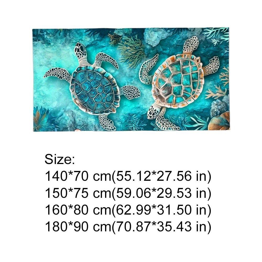 Shore Stylish Swimming Towel Absorbent Beach Blanket Sea Turtle Beach Towel  Summer