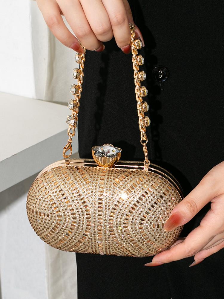 Fashion Clutch Bag With Water Drip Embellishments For Evening Parties And Formal Events