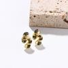 925 Silver Women Metal Earrings Cream Flower Shape Geometric Ear Accessories  Daily Wear