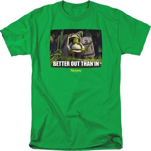 Shrek Mens Better Out Than In Meme T-Shirt