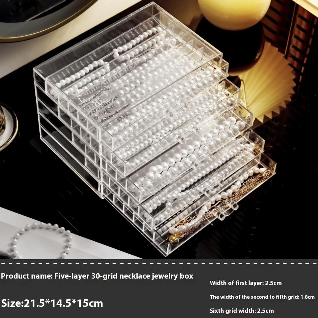 Прозрачная коробка для хранения ювелирных изделий, большая вместимость, ящик для хранения вещей, сережек, ожерелий, пылесборник