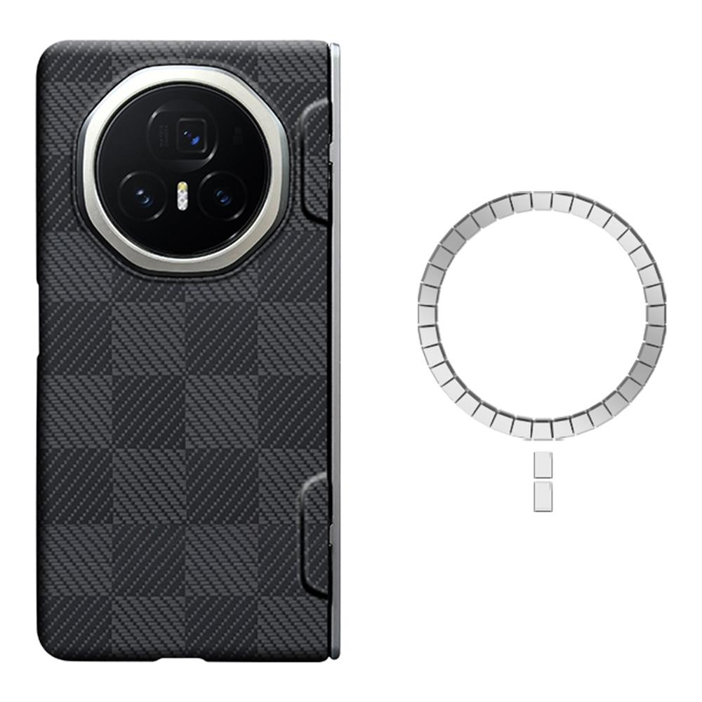 For Honor Magic V3 5G Case Scratch Proof Aramid Fiber Magnetic Phone Cover (Big Lens Hole)