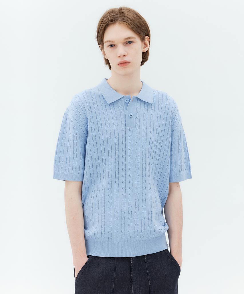 MINDBRIDGE Cable Collar Short Sleeve Knit - 3 Colors