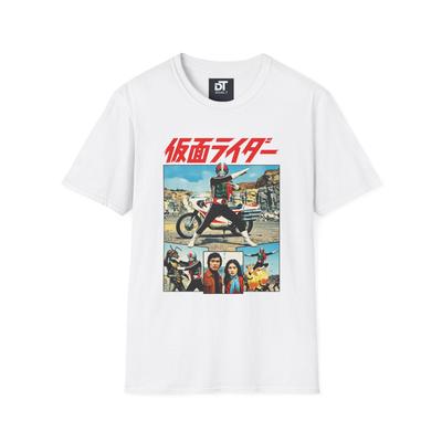 Vintage Kamen Rider Anime Print T-Shirt Men Women Retro Style Y2k Streetwear Short Sleeve Crew Neck Loose Fit Comfortable Tops