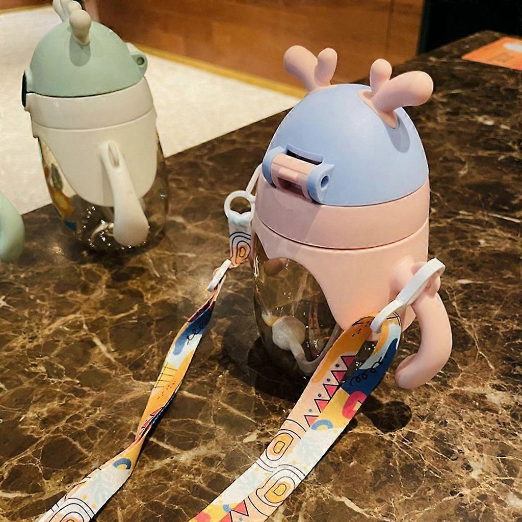 Children's Water Bottle, Anti-boiling, Cartoon Deer, Pink.