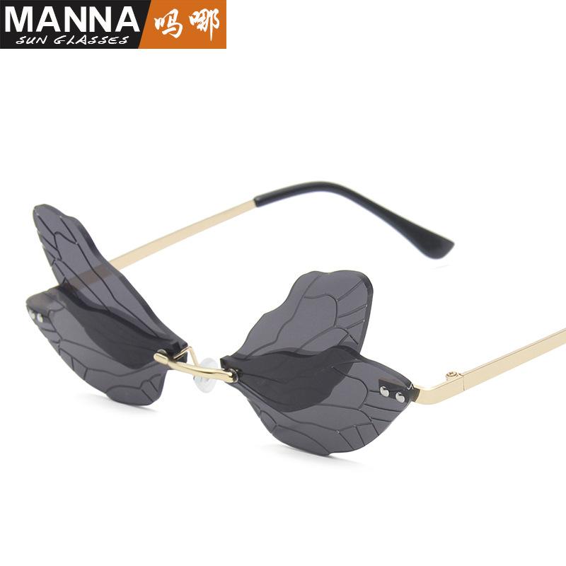 Солнцезащитные очки Dragonfly Wings Персонализированные солнцезащитные очки Женский стиль Смешные очки без оправы