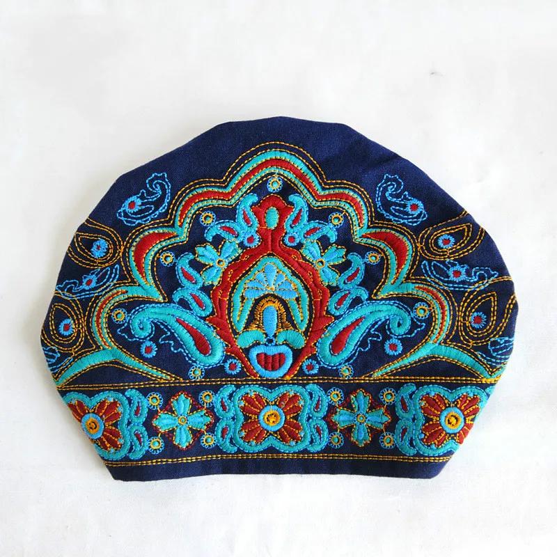 Женские этнические винтажные шляпы с вышивкой цветов и красным принтом, женские модные шляпы, аксессуары