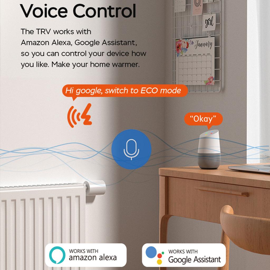 Термостатический радиаторный клапан Умный радиаторный клапан Интеллектуальный термостатический клапан с поддержкой мобильного приложения