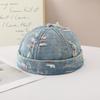 Broken Brimless Beanie Cotton Polyester Blend Brimless Cap Fashion Distressed Denim Hat  Men Women