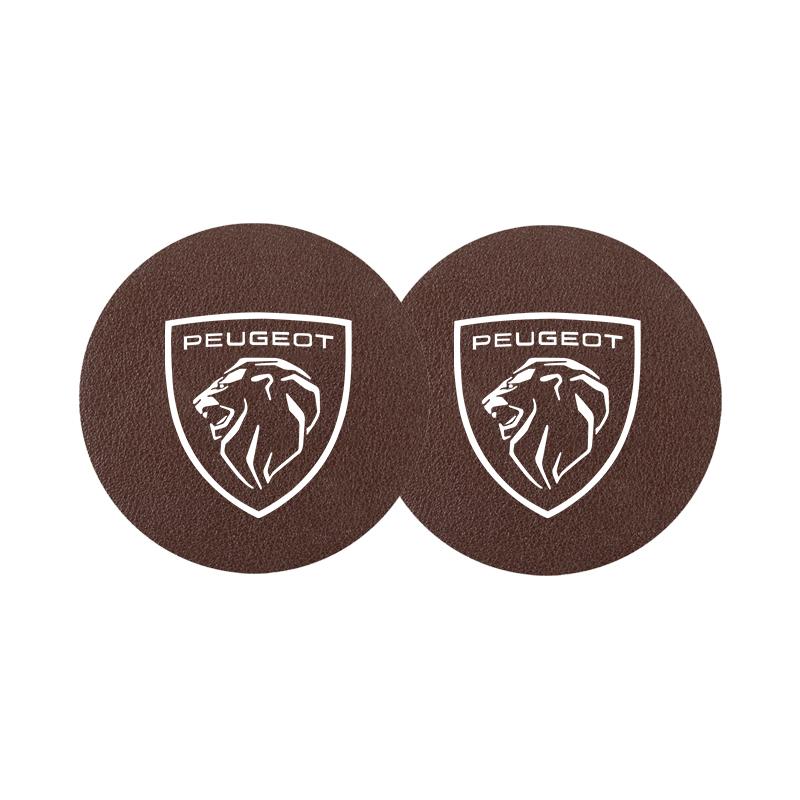 2Pcs Car Coasters Water Cup Mats Waterproof Slot Pad For Peugeot 208 3008 308 2008 4008 207 508 406 407 307 206 301 408 5008 107