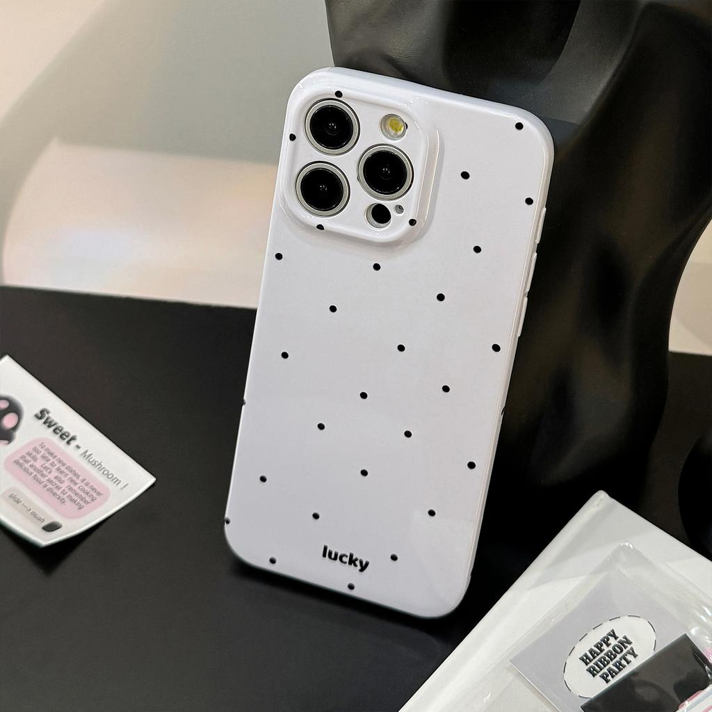 Simple Polka Dot Suitable for Iphone15pro Max Phone Case Apple 14 Film Soft 13 All Inclusive 16 Personalized