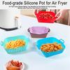 Air Fryer Liners Silicone Baking Tray Reusable Air-fryer Basket Air Fryer Cooking Mat Non-stick Pizza Pan Oven Kitchen Accessories