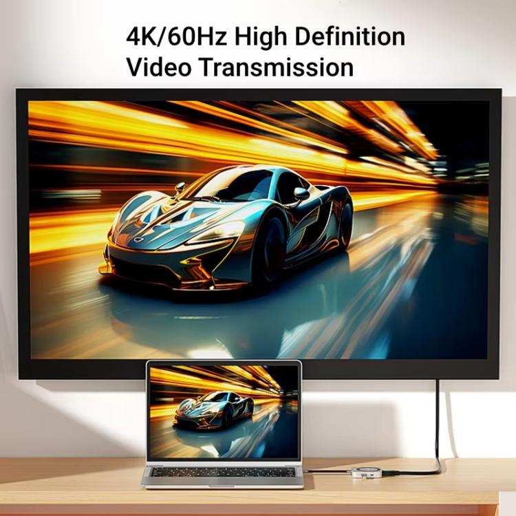 Магнитный хаб Blueendless 8-в-1 со слотом для SSD M.2 NVMe/SATA (HDMI+PD100W+USB-C/Type-C 3.2+USB-A 3.2+SD+TF+AUX)