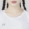 Under Armour Сплошная цветная футболка с коротким рукавом для бега с круглым вырезом, женские топы, белые 23500508-100