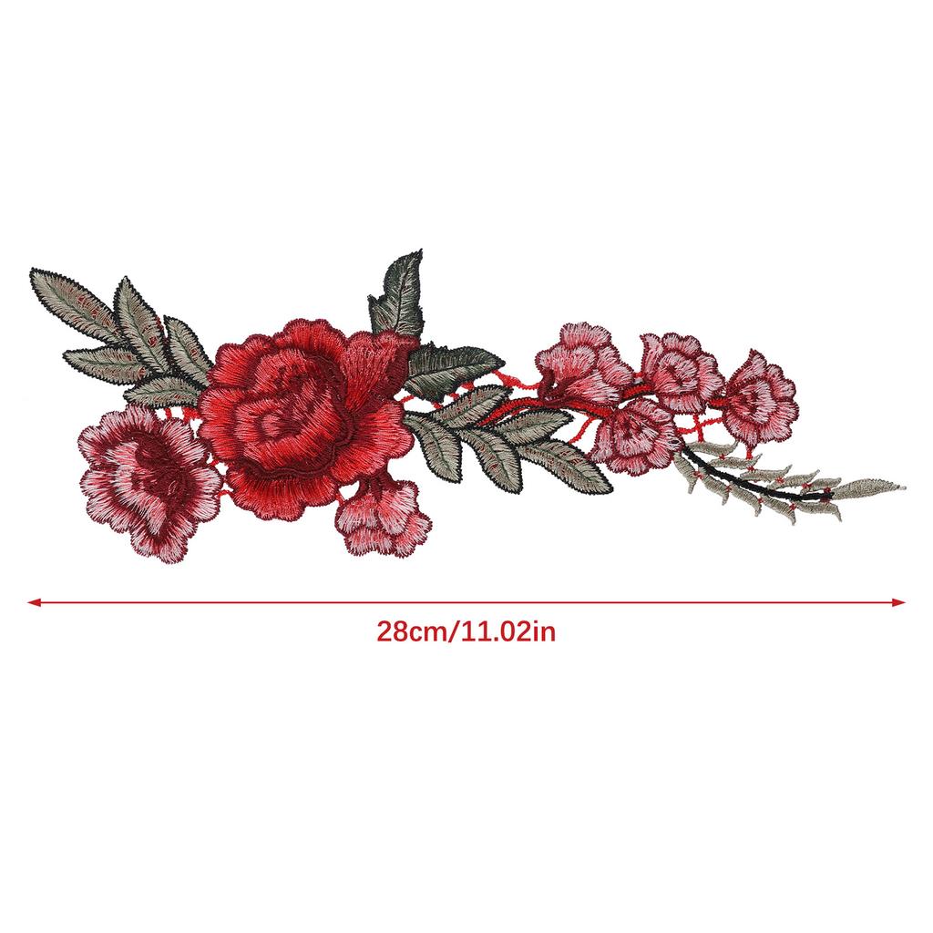 1 пара вышитых накладок в виде цветка розы, аппликация на сумку, винтажная одежда, пришивные значки, поделки, аксессуары для домашнего шитья