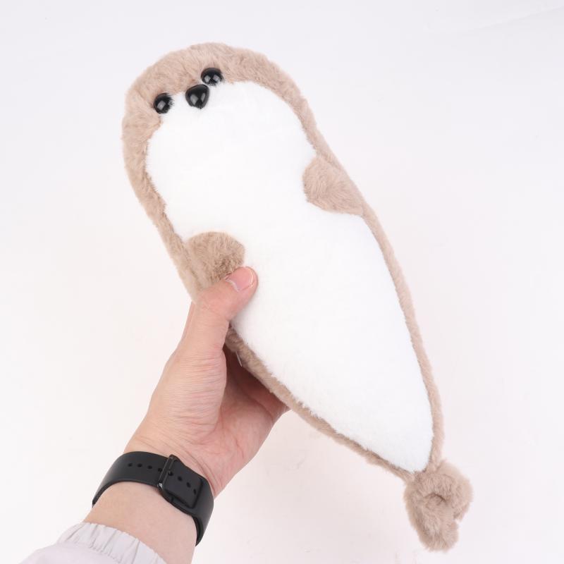 1 Piece Brown Seal Stuffed Animal Birthday Gift For Boys And Girls Kawaii Cartoon Sea Creature Sea Otter Plush Doll Pillow
