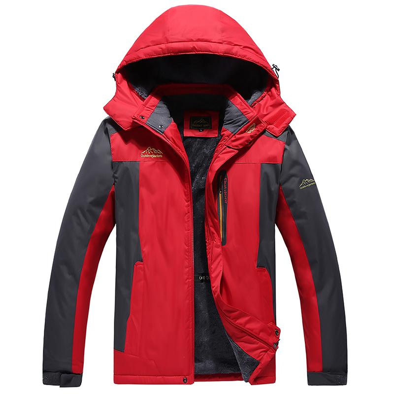 Winter Plus Velvet Mountain Jackets Mens Hiking Jackets Outdoor Removable Hooded Coats Ski Snowboard Parka Winter Outwear 9XL
