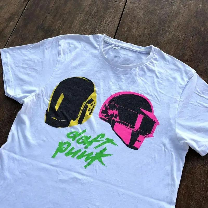 Rare Daft Punk Tour For Fan S to XL White T shirt MD