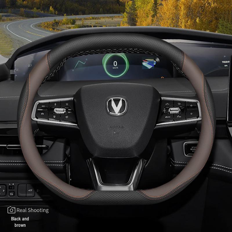 Оригинальная кожаная оплетка руля для Changan UNIV, UNIK, CS55 Plus 2-го поколения