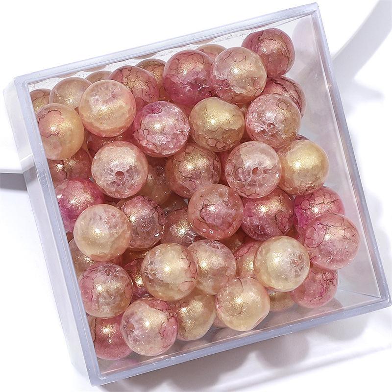 10 мм стеклянные бусины-попки Halo Inside Broken Round Бусины из глазури Ретро-бисер ручной работы Diy Ice Crack Jewelry Бусины-попки для изготовления ювелирных изделий