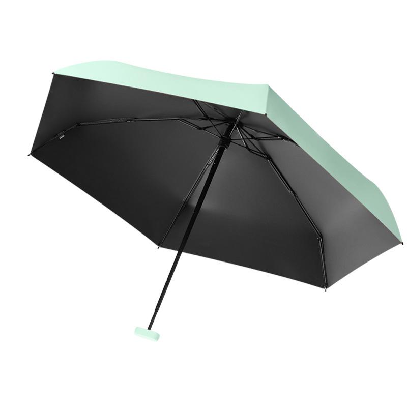 Six Bone Flat 60% Sun Umbrella Solid Color Sunscreen Umbrella Parasol Small Fresh Umbrella Sunny Rain Pocket Umbrella