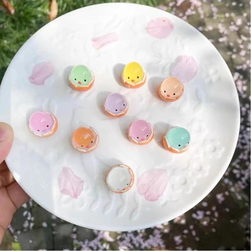 Easter Eggshell Chick Micro Landscape Decorations Glowing Easter Eggs Ornament Kids Novelty Toys Easter Decor DIY Gifts
