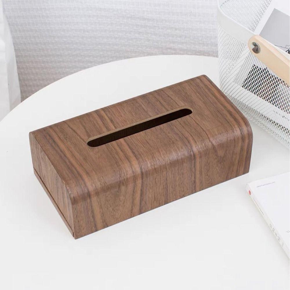 Drawer Design Solid Wood Tissue Box Simple Tissue Holder Desktop Ornament Tissue Case Bathroom