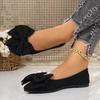 New Flat-bottomed Casual Single Shoes Women's Large-size Bow-pointed Lazy Shoes Tm