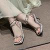 Fashion Beautiful Stiletto High Heels Women's 2025 Summer Gentle Rhinestone Small Man Beautiful Sandals