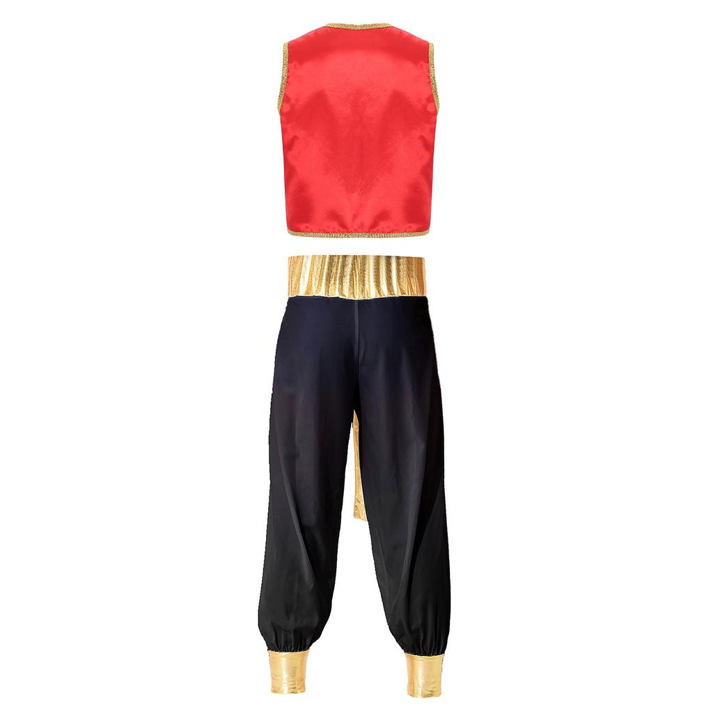 Мужской костюм арабского принца для карнавала, вечеринки, ролевой игры, жилет с брюками, комплект одежды