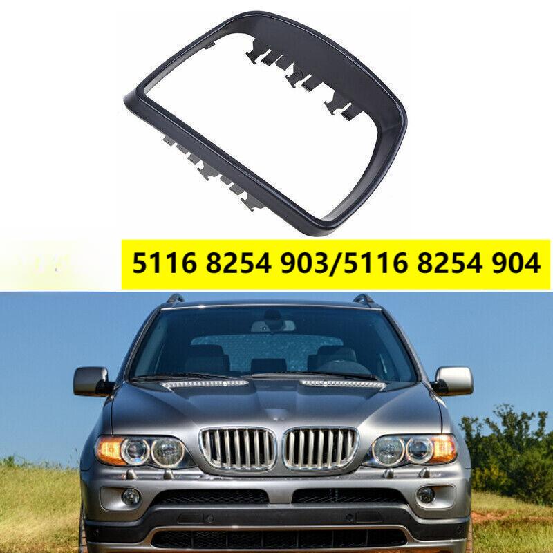For BMW X5 E53 Rear View Mirror Outer Frame 1999-2006 ABS Construction Black Color OEM 51168254903 51168254904