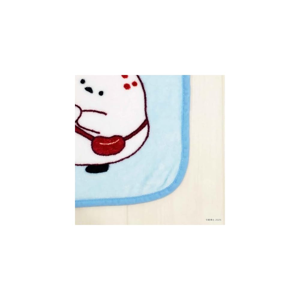 MORIPiLO Lap Blanket, Long-tailed Tit (Shimaenaga) and Daifuku Design, Soft Flannel, 100x70cm,
