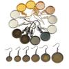 10pcs 10-25mm Tray Bezel Cabochon Earring Hook Blank Setting Round Pendant Ear Base Findings For DIY Cameo Jewelry Making