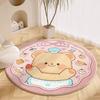 Imitation Cashmere Butter Teddy Bear Rug,Round Thick Living Room Bedroom Floor Mats,Cartoon Bedside Cute Dressing Room Floor Mat