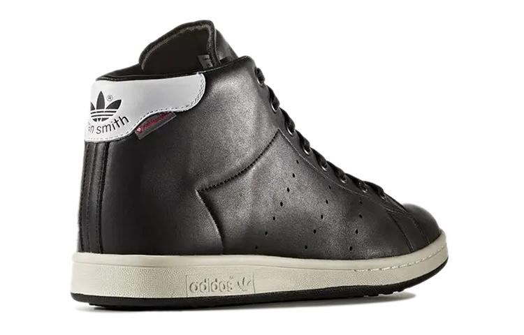 Adidas Originals StanSmith Abrasion Resistant Slip Resistant Mid top Skateboard Shoes Unisex Bright Black S80497