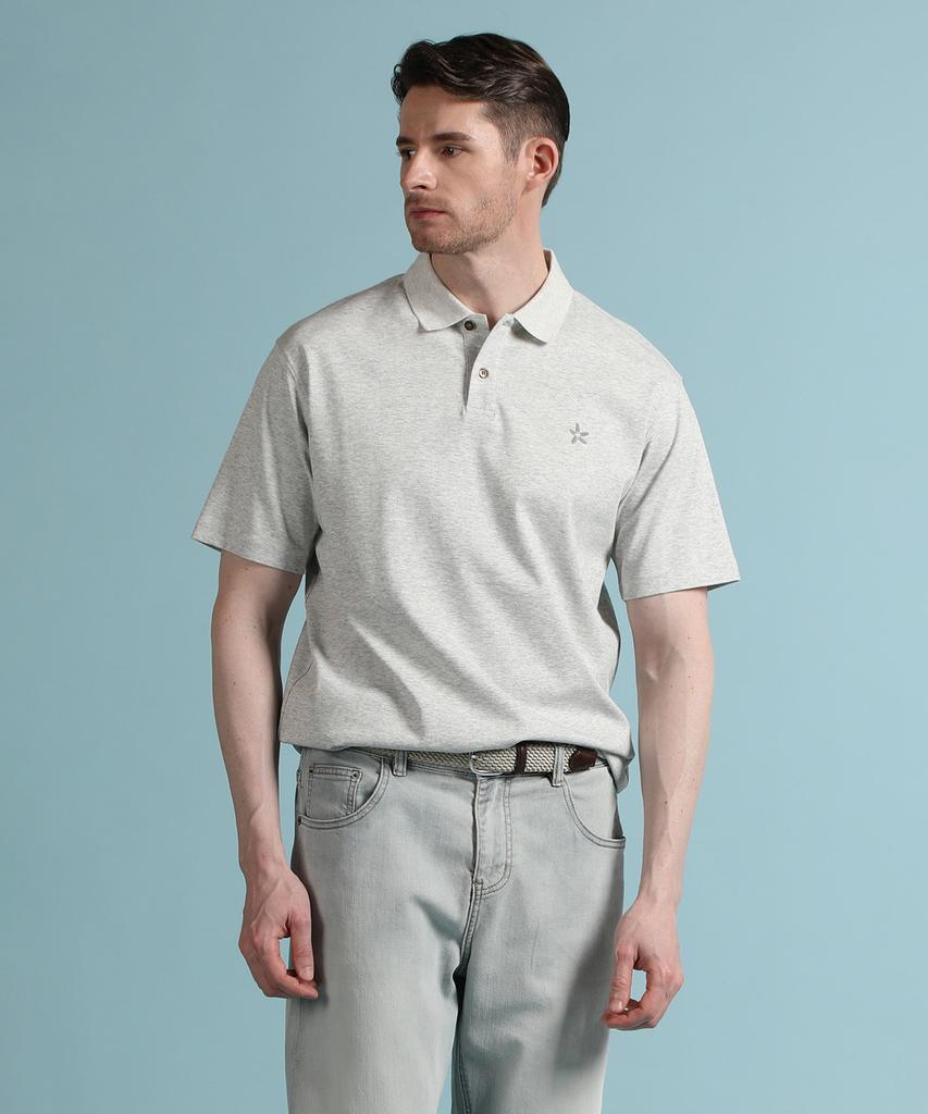 PANICALE Gray Logo Short Sleeve Polo Shirt