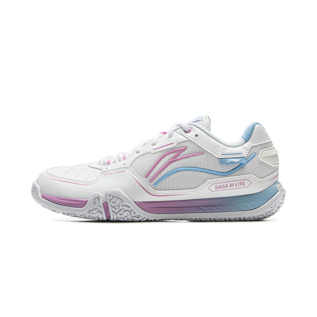 Li Ning Saga 3LITE Амортизирующие износостойкие низкие бадминтонные кроссовки унисекс стандартные белые AYTV003-1